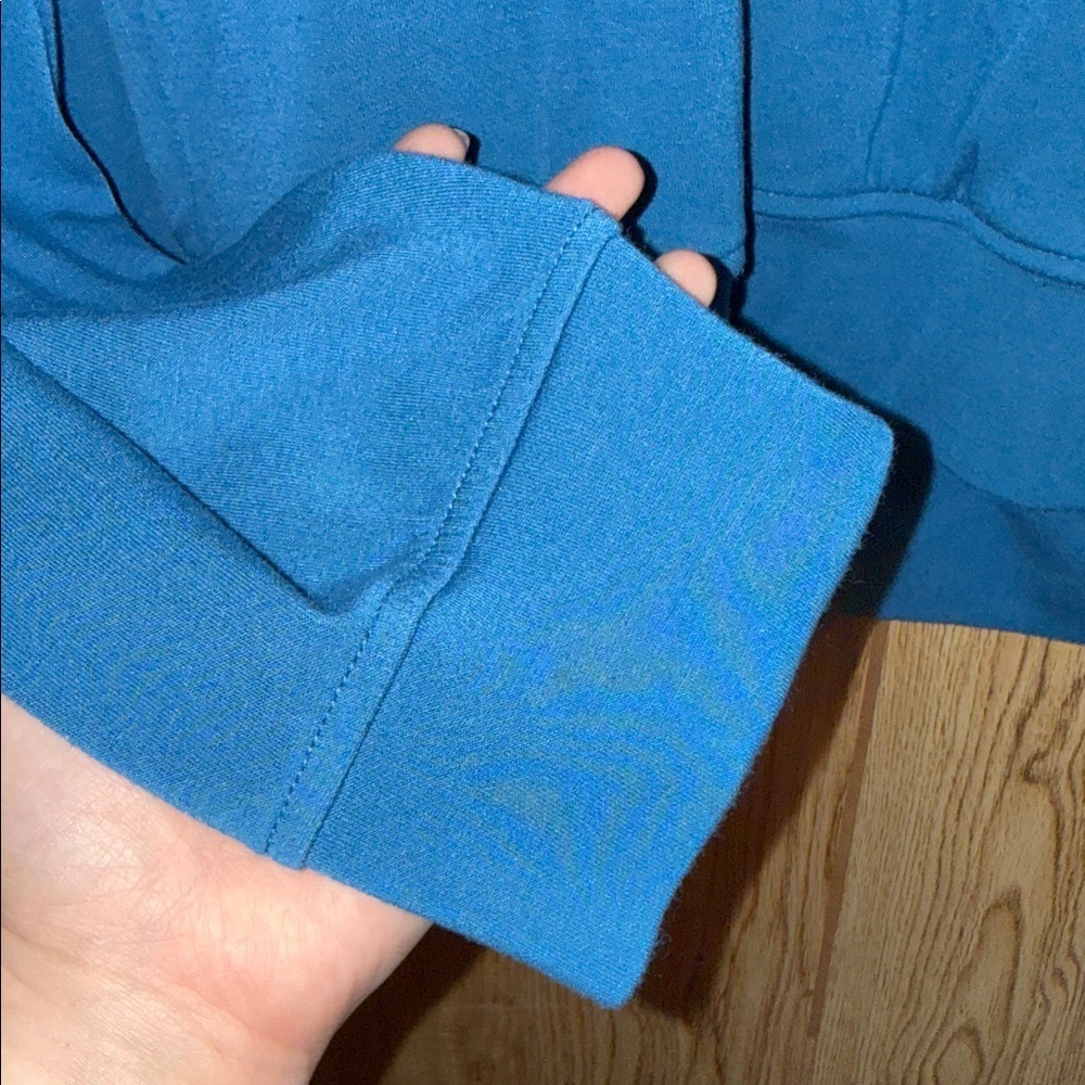 Danskin Teal Quarter-Zip Cowl Neck Pullover - Picture 4 of 5